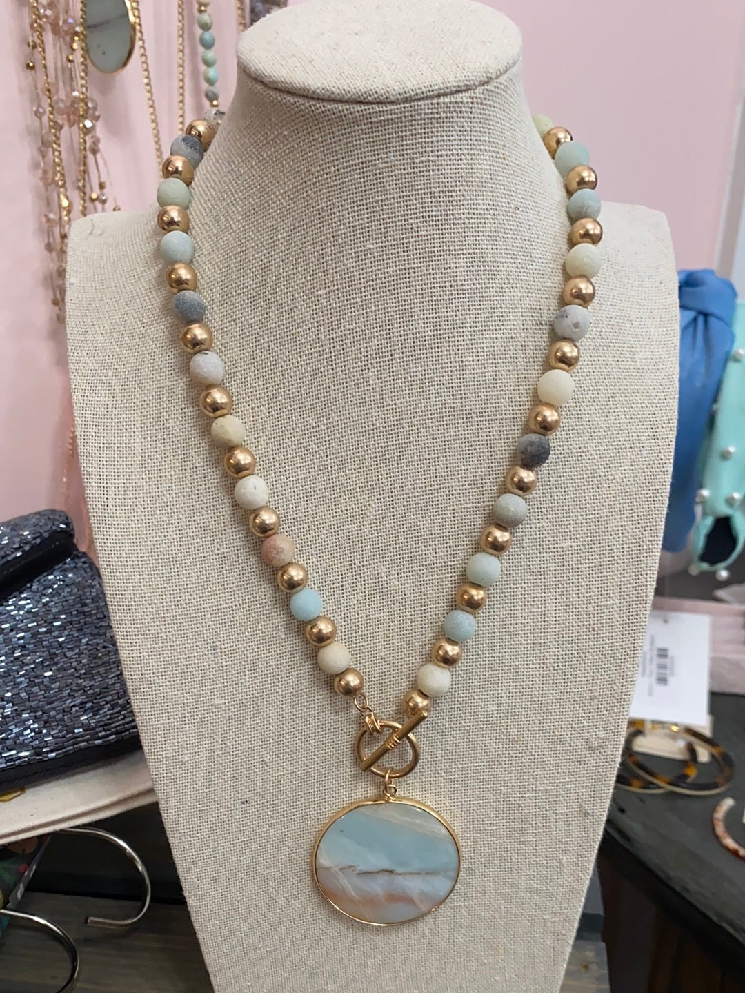 Stone & Bead Necklace